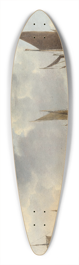 Jan van de Cappelle - Seascape with Ships 39.3 inch art pintail longboard deck