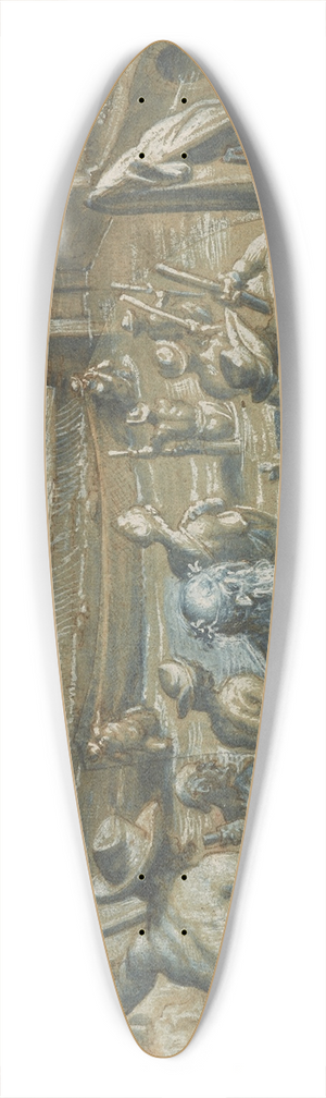 Jan van der Straet - The Arno with Fishermen 39.3 inch art pintail longboard deck