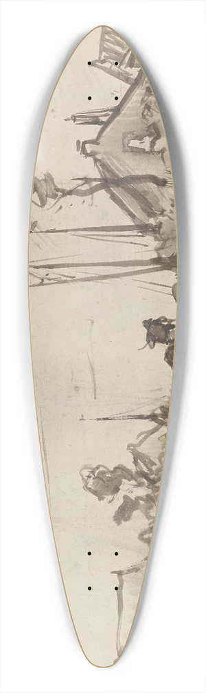 Jan van Essen - Het lossen van karren bij een vaart 39.3 inch art pintail longboard deck