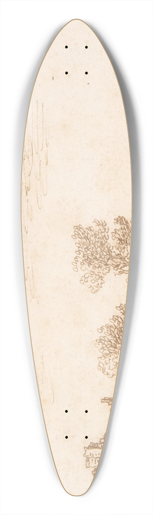 Jan van Goyen - Landscape with River and Three Figures 39.3 inch art pintail longboard deck Jan van Goyen - Landscape with River and Three Figures 39.3 inch art pintail longboard deck