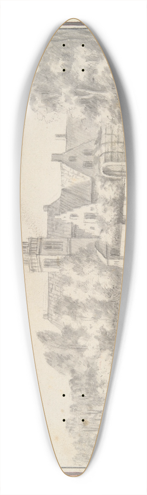 Jan van Goyen - View of Castle and House on theRiver 39.3 inch art pintail longboard deck