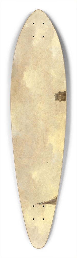 Jan van Goyen - View of Dordrecht 39.3 inch art pintail longboard deck