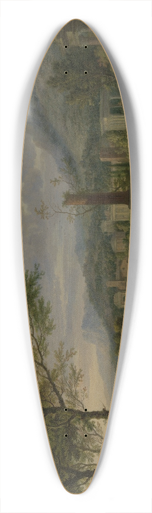 Jan van Huysum - Arcadian Landscape with Fishermen 39.3 inch art pintail longboard deck