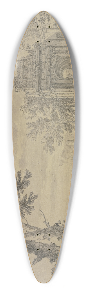 Jan van Huysum - Landschaft mit einem Triumphbogen 39.3 inch art pintail longboard deck