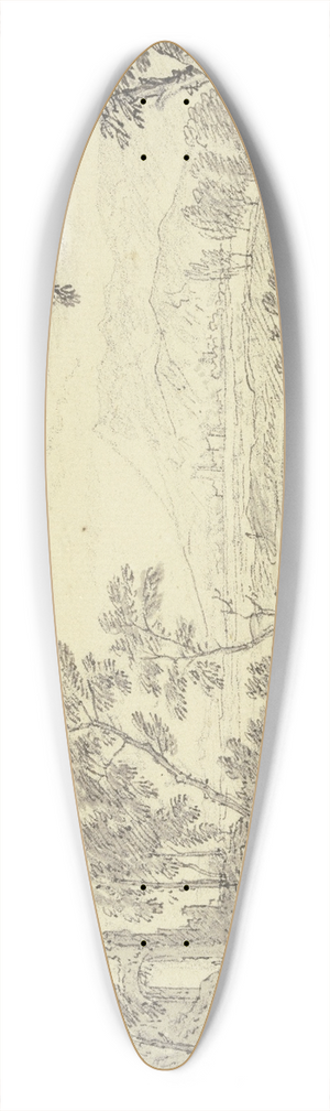 Jan van Huysum - Landschaft mit Ruinen, vorne ein Hirte bei Schafen 39.3 inch art pintail longboard deck