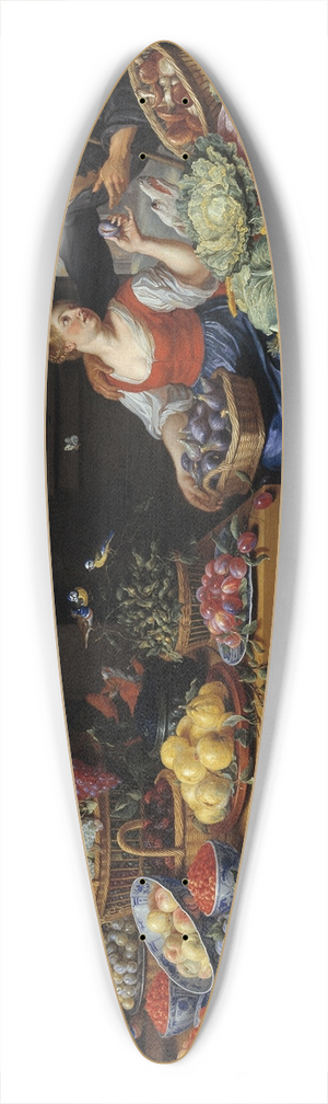 Jan Van Kessel The Elder - Fruit and Vegetable Market with a Young Fruit Seller 39.3 inch art pintail longboard deck