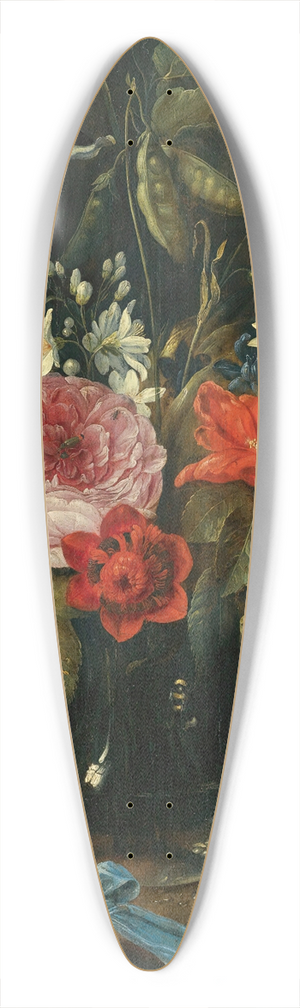 Jan Van Kessel The Elder - Still Life With Flowers In A Glass Vase 39.3 inch art pintail longboard deck