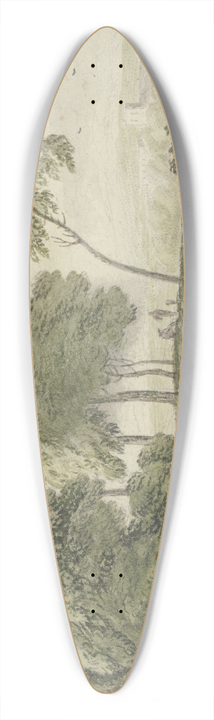 Jan Vermeer van Haarlem the Elder - An einer Baumgruppe zwei Eselstreiber von hinten 39.3 inch art pintail longboard deck