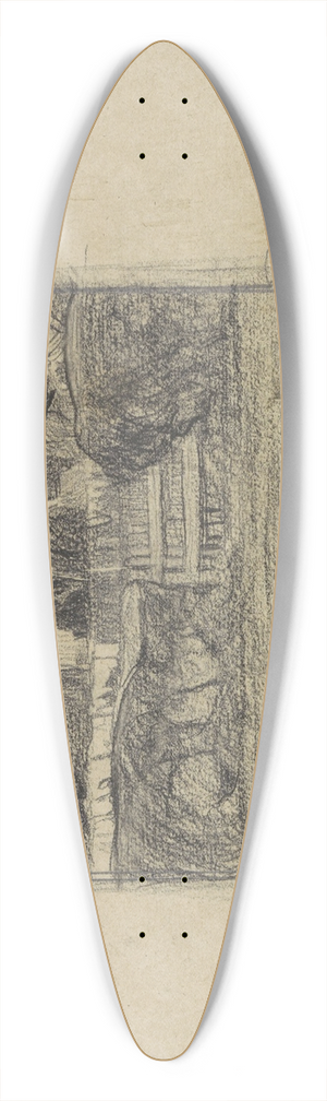 Jan Veth - Huizen 39.3 inch art pintail longboard deck