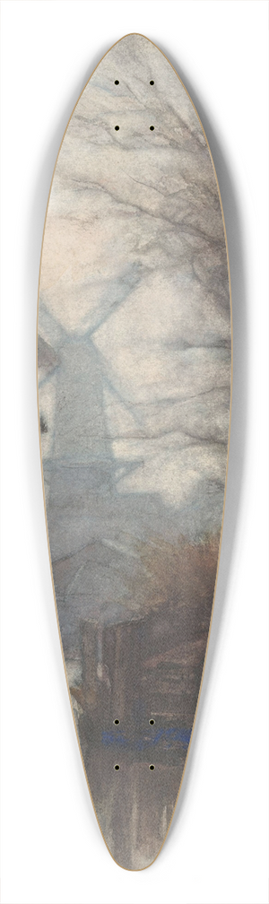 Jan Veth - Molens aan een vaart 39.3 inch art pintail longboard deck