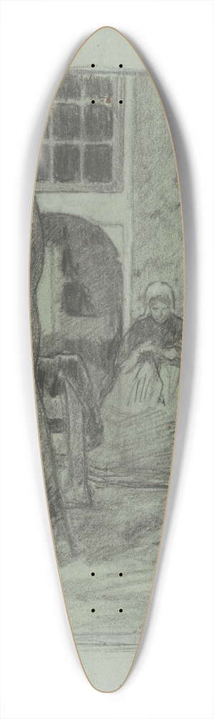 Jan Veth - Twee handwerkende vrouwen voor een huis 39.3 inch art pintail longboard deck