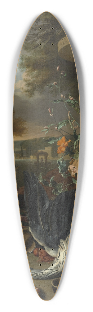 Jan Weenix - Gamepiece with a Dead Heron 39.3 inch art pintail longboard deck