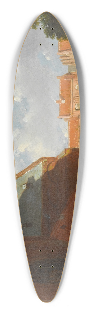 Jan Weissenbruch - A view of a Dutch town 39.3 inch art pintail longboard deck