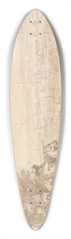 Jan Wyck - Commander with Aides on Horseback Directing a Battle 39.3 inch art pintail longboard deck