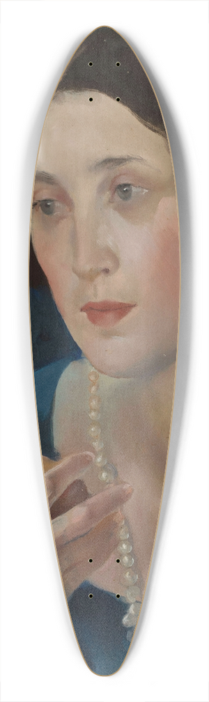 Jan Wydra - Portrait of a woman with an apple 39.3 inch art pintail longboard deck