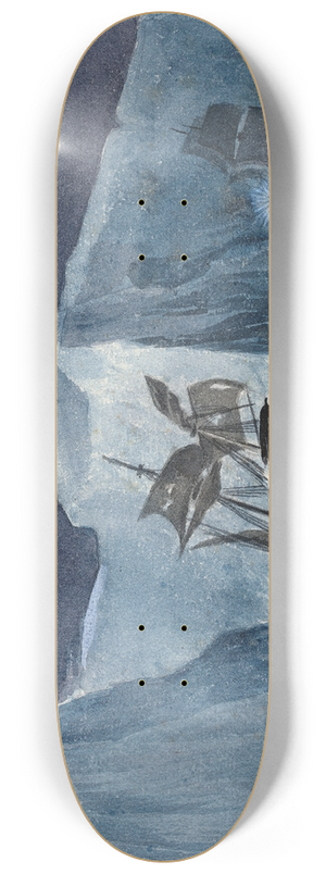 Charles Hamilton Smith - The Erebus Passing Through the Chain of Icebergs 8.25 inch art skate deck