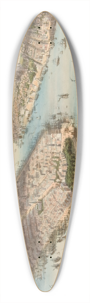J. Bachmann - Vue Generale deNew-York 39.3 inch art pintail longboard deck
