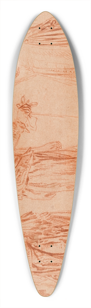 Jean-Antoine Watteau - A Lady and Two Gentlemen 39.3 inch art pintail longboard deck Jean-Antoine Watteau - A Lady and Two Gentlemen 39.3 inch art pintail longboard deck