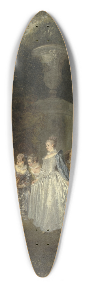 Jean-Antoine Watteau - Ftes Venitiennes 39.3 inch art pintail longboard deck