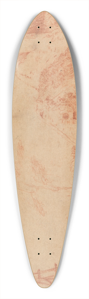 Jean-Antoine Watteau - Landscape with a Cottage and Well 39.3 inch art pintail longboard deck