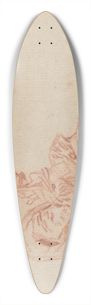 Jean-Antoine Watteau - Seated Guitarist (recto) 39.3 inch art pintail longboard deck