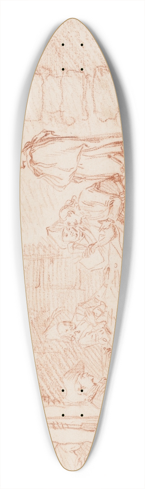 Jean-Antoine Watteau - Soldiers Playing Cards in a Ruin 39.3 inch art pintail longboard deck Jean-Antoine Watteau - Soldiers Playing Cards in a Ruin 39.3 inch art pintail longboard deck