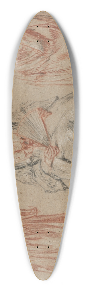 Jean-Antoine Watteau - Studies of Three Women 39.3 inch art pintail longboard deck