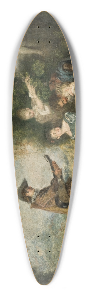 Jean-Antoine Watteau - The Love Lesson 39.3 inch art pintail longboard deck