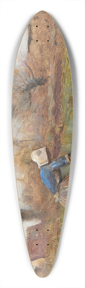 Jean-Baptiste-Camille Corot - Fermire agenouille cueillant des pissenlits 39.3 inch art pintail longboard deck