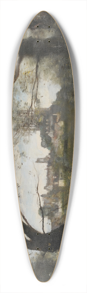 Jean-Baptiste-Camille Corot - Mantes (le soir) 39.3 inch art pintail longboard deck