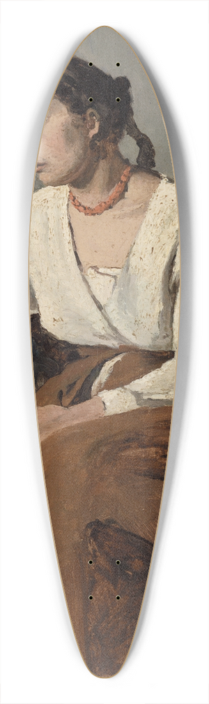 Jean-Baptiste-Camille Corot - Melancholy Italian Woman 39.3 inch art pintail longboard deck