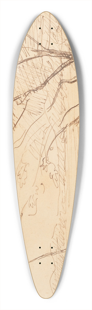 Jean-Baptiste-Camille Corot - Souvenir de Mortefontaine 39.3 inch art pintail longboard deck