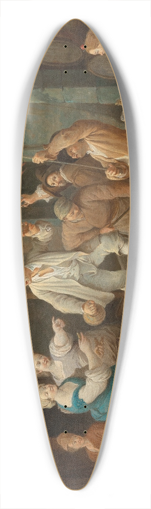 Jean Baptiste Charpentier II - A turbulent scene in a tavern 39.3 inch art pintail longboard deck