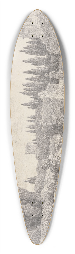Jean Baptiste Coste - Rmische Villa mit einem Brunnen, links eine Frau mit einem Korb auf dem Kopf und einem Knaben 39.3 inch art pintail longboard deck