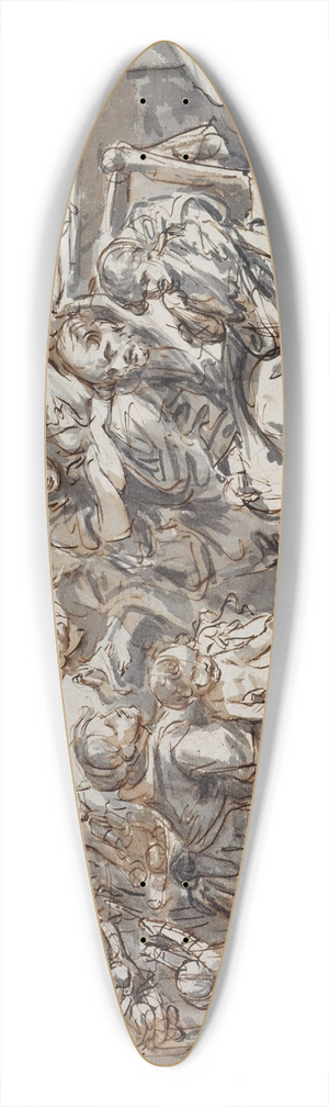 Jean-Baptiste Greuze - Domestic Scene 39.3 inch art pintail longboard deck