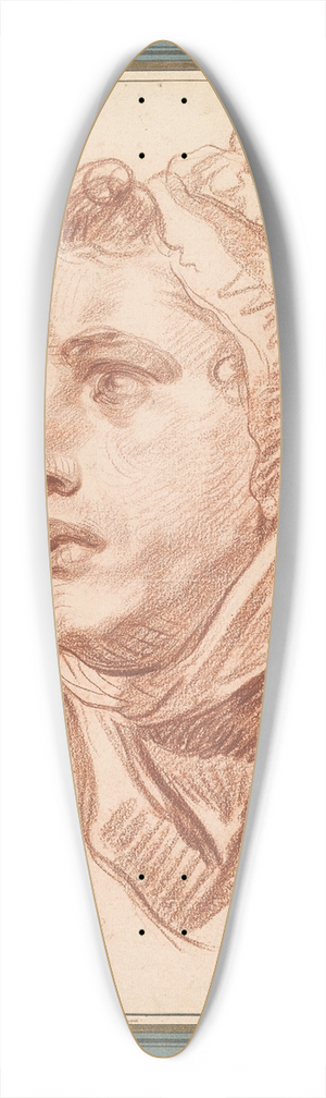 Jean-Baptiste Greuze - Head of a Young Woman 39.3 inch art pintail longboard deck