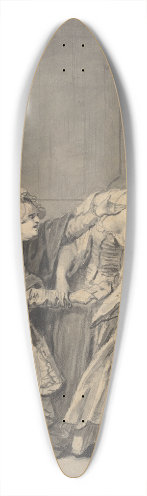 Jean-Baptiste Greuze - The Angry Mother 39.3 inch art pintail longboard deck