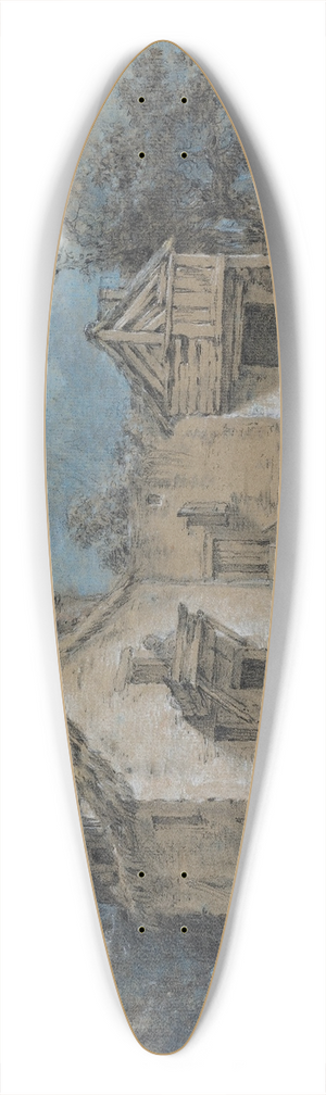 Jean-Baptiste Huet - Farm Scene 39.3 inch art pintail longboard deck Jean-Baptiste Huet - Farm Scene 39.3 inch art pintail longboard deck