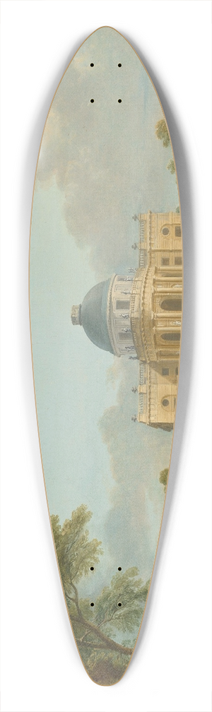 Jean-Baptiste Lallemand - The east side of the Chteau de Montmusard, Dijon, seen from the gardens 39.3 inch art pintail longboard deck