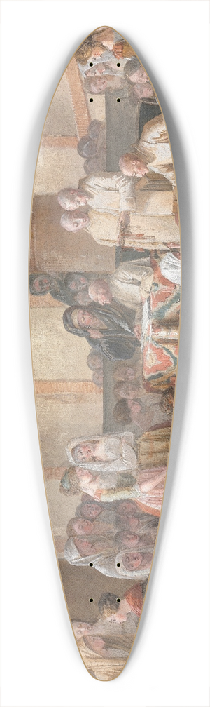 Jean-Baptiste Mallet - The Distribution of Rosaries 39.3 inch art pintail longboard deck Jean-Baptiste Mallet - The Distribution of Rosaries 39.3 inch art pintail longboard deck