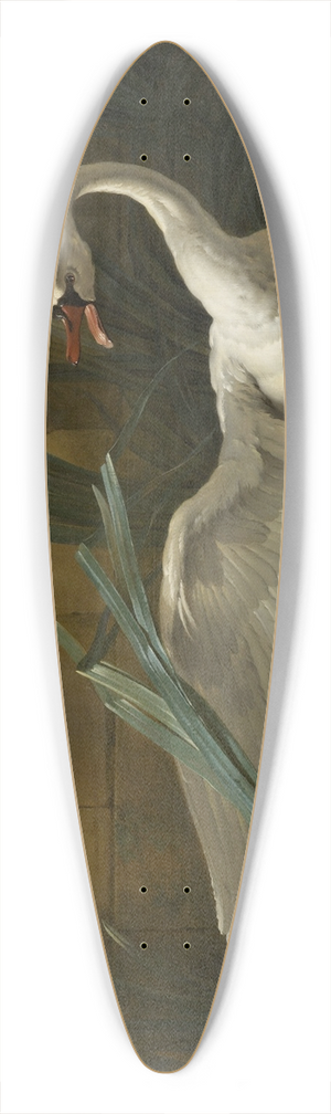 Jean-Baptiste Oudry - Swan Attacked by a Dog 39.3 inch art pintail longboard deck