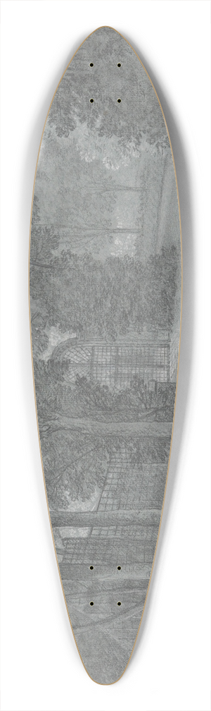 Jean-Baptiste Oudry - View in the Gardens of Arcueil 39.3 inch art pintail longboard deck