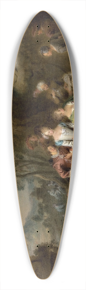Jean-Baptiste Pater - Repose in a Park 39.3 inch art pintail longboard deck