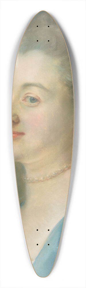 Jean-Baptiste Perronneau - Portrait Of Mme Le Moyne, Ne Marie Jeanne Doru, Aged 32 39.3 inch art pintail longboard deck Jean-Baptiste Perronneau - Portrait Of Mme Le Moyne, Ne Marie Jeanne Doru, Aged 32 39.3 inch art pintail longboard deck