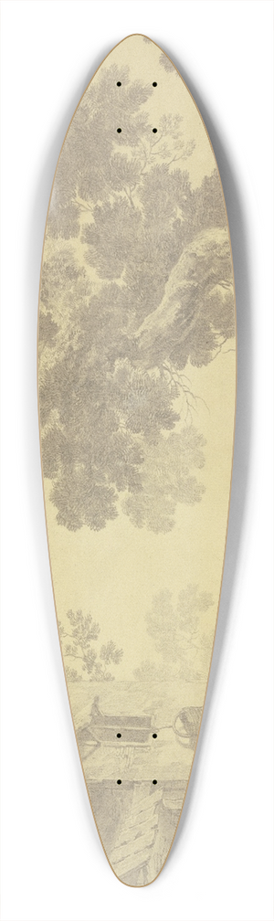 Jean-Baptiste Pillement - Vor einem Hause unter einem groen Baume ein Mann und eine Frau mit einem Esel 39.3 inch art pintail longboard deck