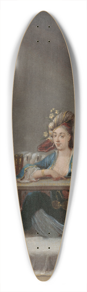 Jean Baptiste Vanmour - Turkish Woman at her Embroidery Frame 39.3 inch art pintail longboard deck