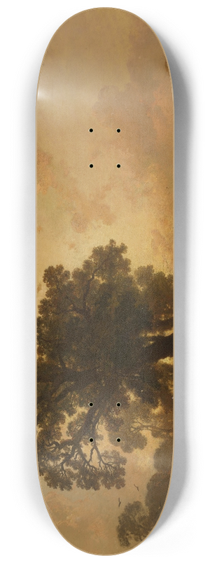 Charles Hoguet - Riverside landscape at sunset 8.25 inch art skate deck
