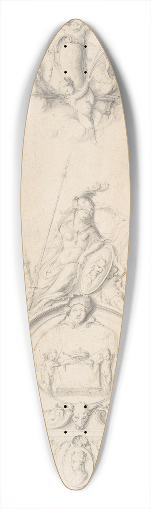 Jean Bernard Toro - Study for an Ornamental Panel 39.3 inch art pintail longboard deck