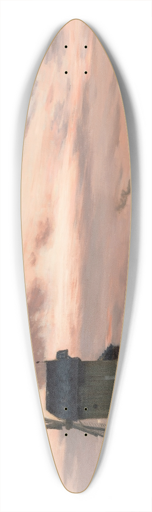 Jean Charles Cazin - Windmill on a Beach 39.3 inch art pintail longboard deck