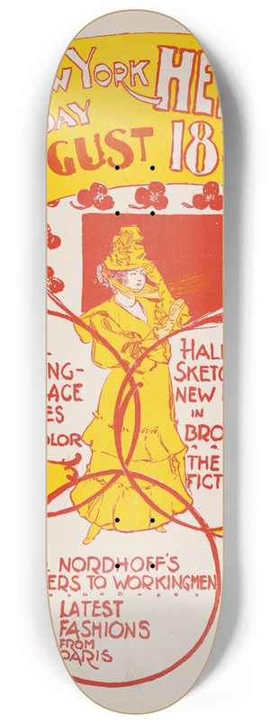 Charles Hubbard Woodbury - The New York Sunday Herald, August 18th 1895 8.25 inch art skate deck
